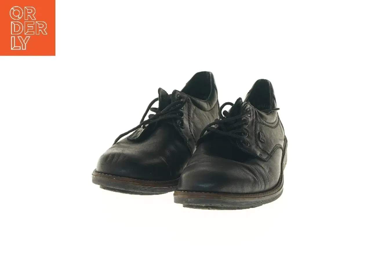 Billede 3 - Herresko i sort læder fra Riekectex (str. 44 )