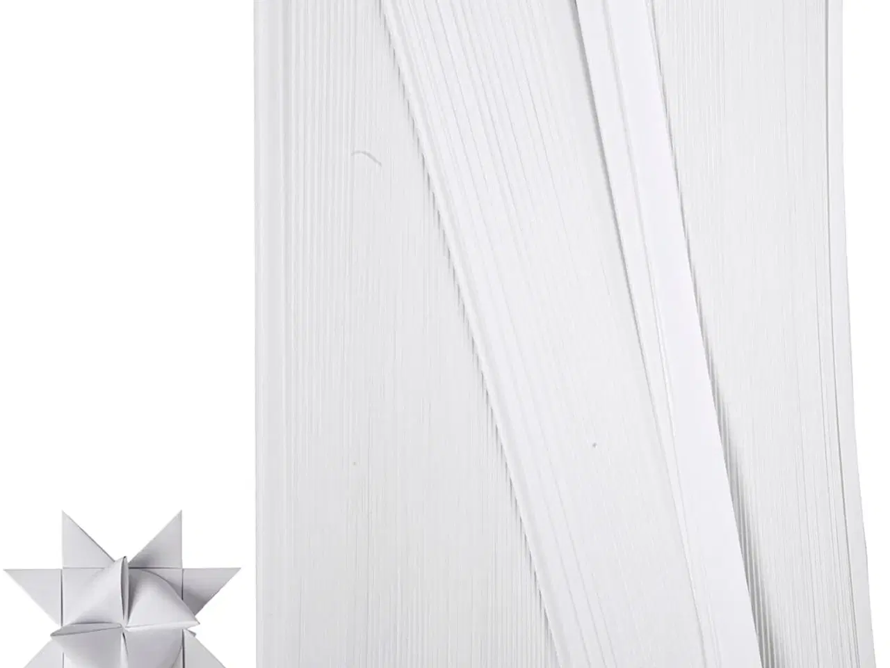 Billede 1 - Stjernestrimler, L: 45 cm, B: 15 mm, diam. 6,5 cm, hvid, 500strimler/ 1 pk.
