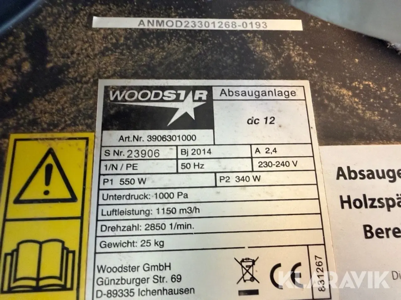 Billede 11 - Spånsuger Woodstar Dc12