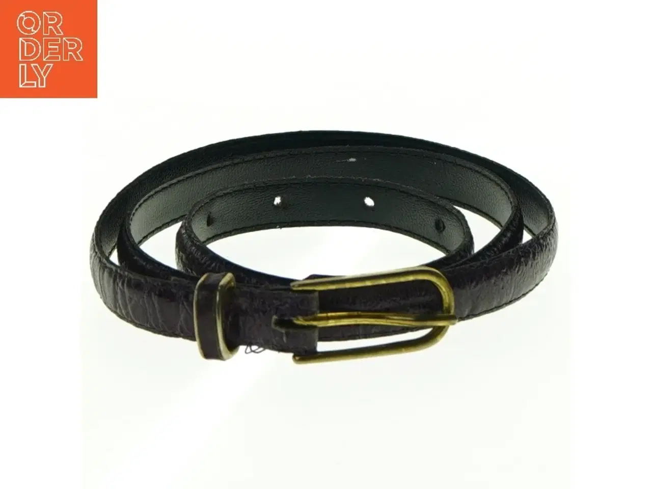 Billede 1 - Læderbælte (str. Længde. 90 cm. b. 1,5 cm)