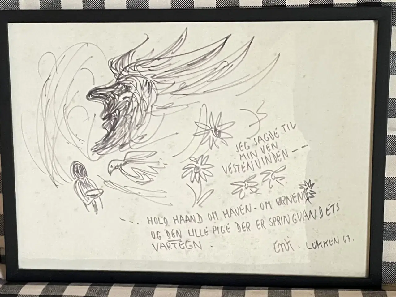 Billede 1 - ERIK LARSEN Tegning ‘VESTENVINDEN’ !