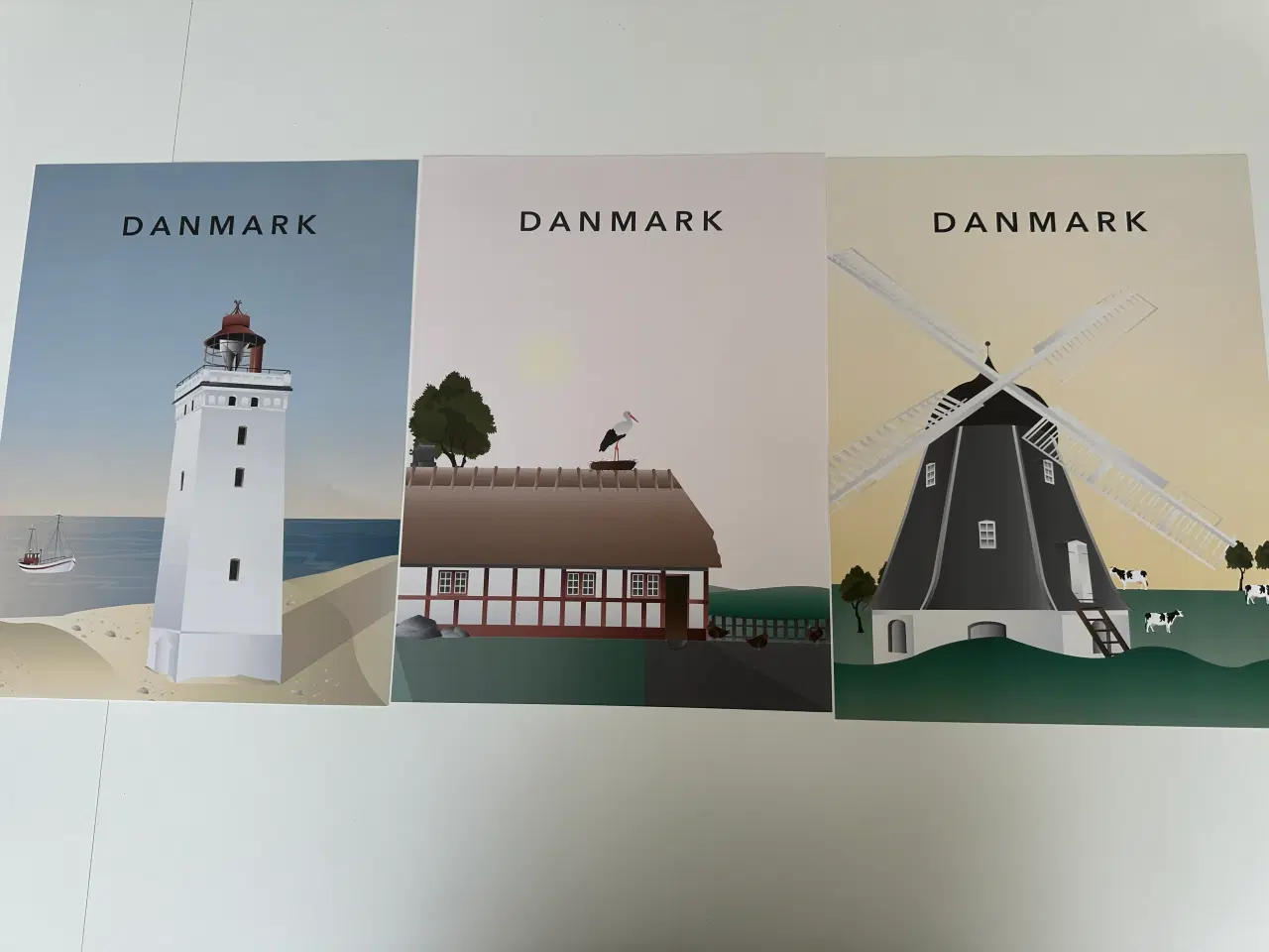 Billede 1 - Plakater Danmark 50X70cm 3 stk Original emballage