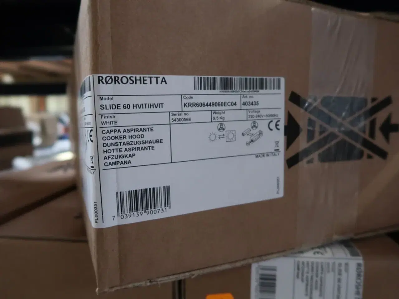 Billede 3 - Emhætte RØROSHETTA SLIDE 60 HVIT