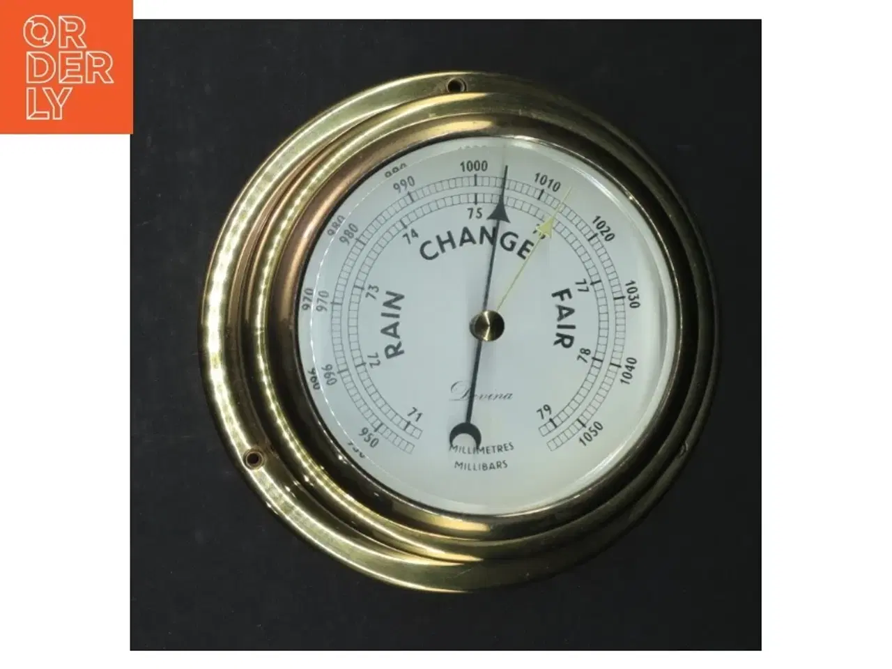 Billede 1 - Barometer i messing fra Devina (str. Ø. 15 cm)