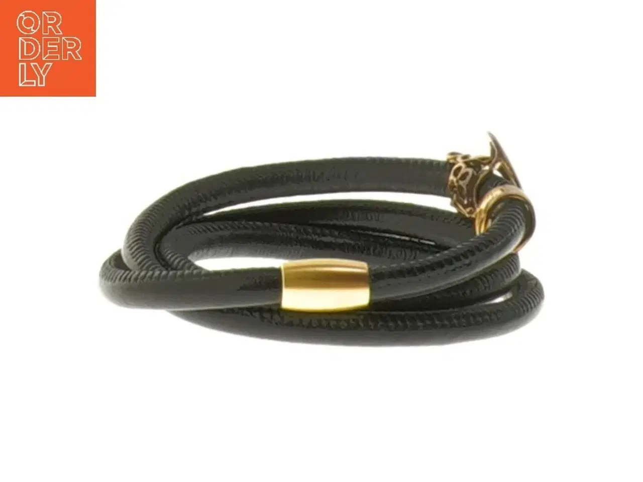 Billede 4 - Sort læderarmbånd med guld detaljer fra Christina Watches (str. Ø 5,5 cm)