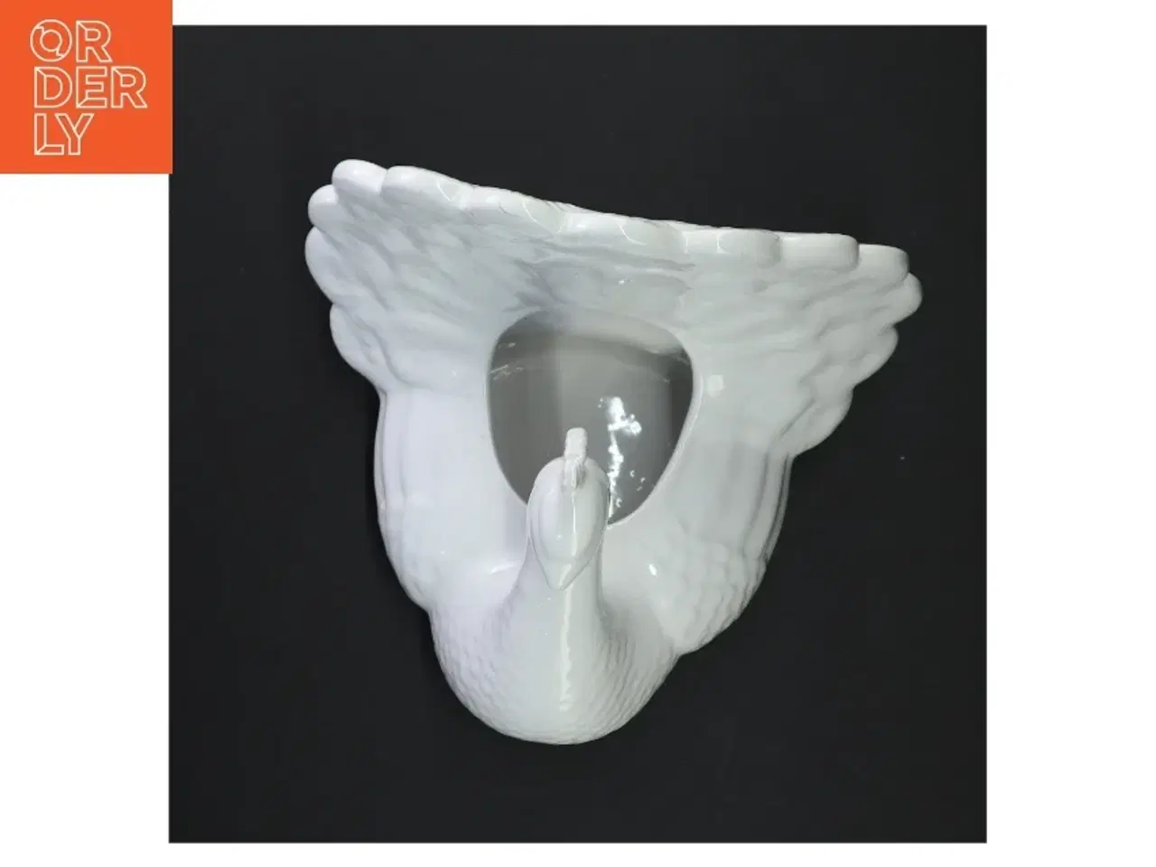 Billede 5 - Hvid påfugl porcelænsskål Urtepotte(str. 16 x 18 x 17 cm)