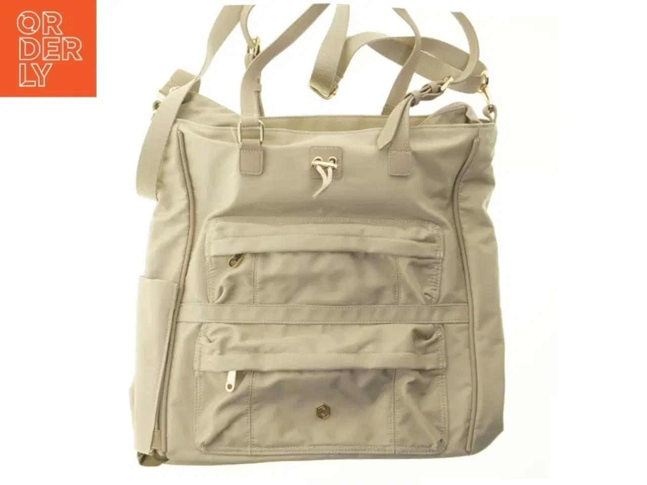 Billede 1 - Beige skuldertaske (str. 40 x 36 cm)