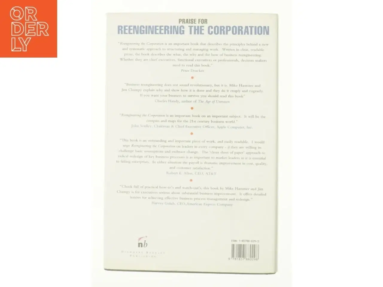 Billede 2 - Reengineering the Corporation by Michael, Champy, James Hammer af James Champy&#39; &#39;michael Hammer (Bog)