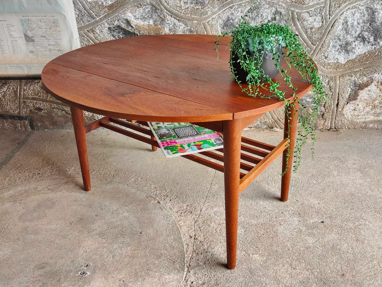 Billede 1 - Fint lille teaktræs sofabord med udtræk