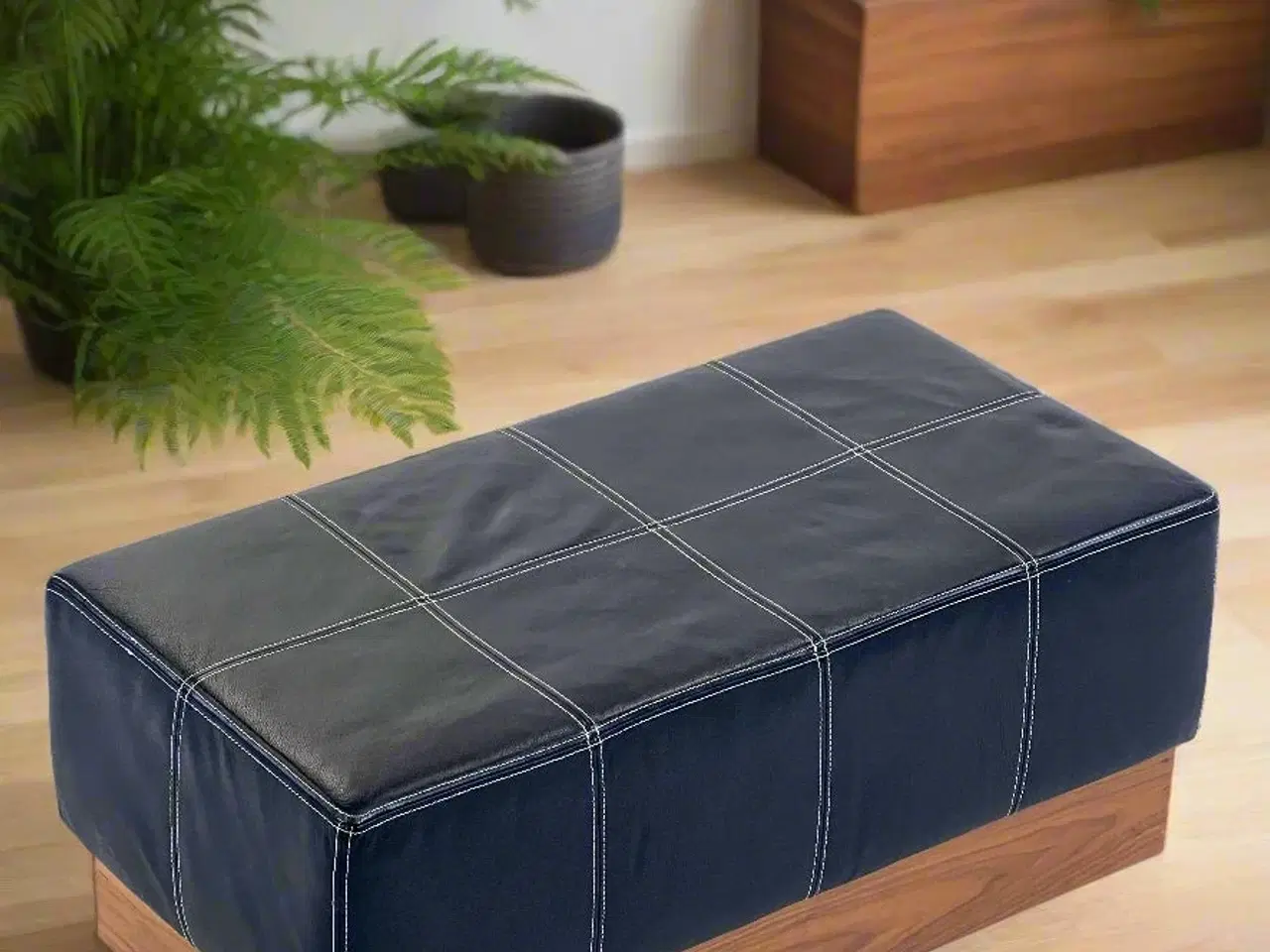 Billede 2 - Elegant Bænk i Sort Læder