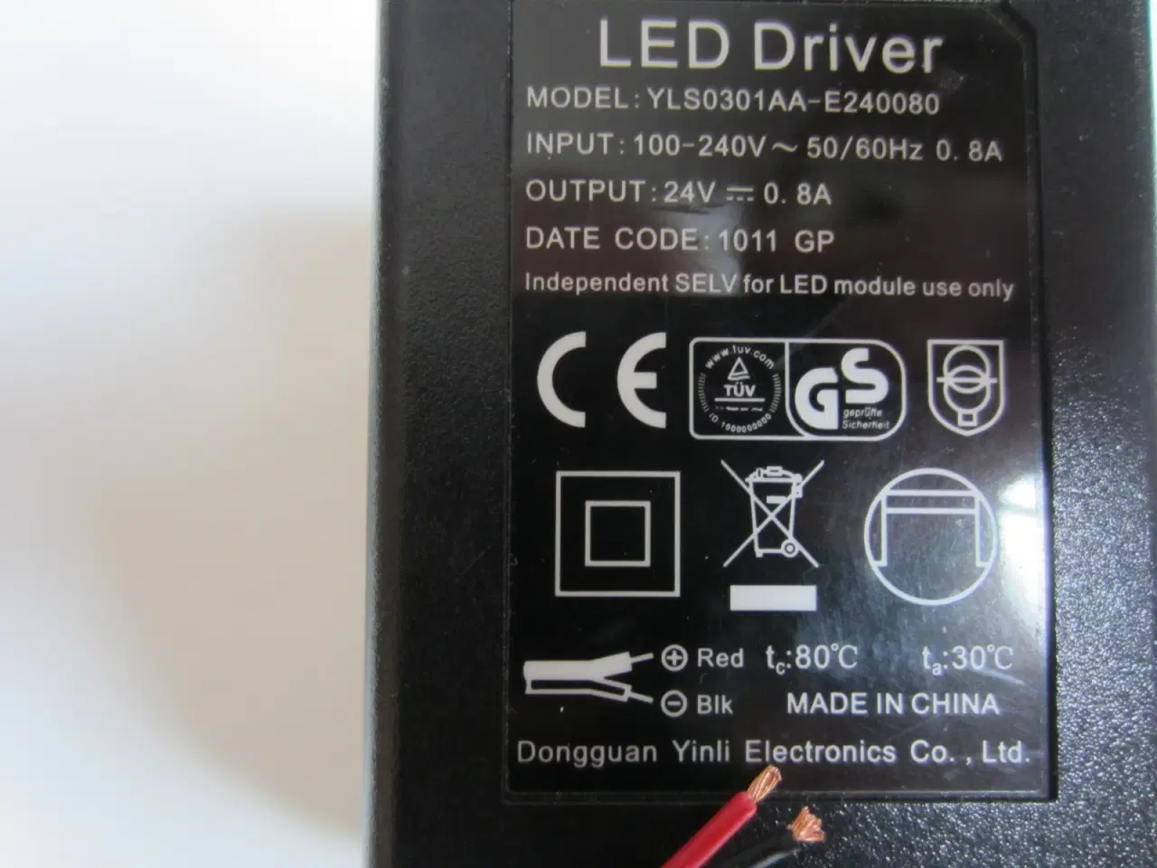Billede 2 - LED Driver YLS0301AA-E240080 24 Vdc 0.8A