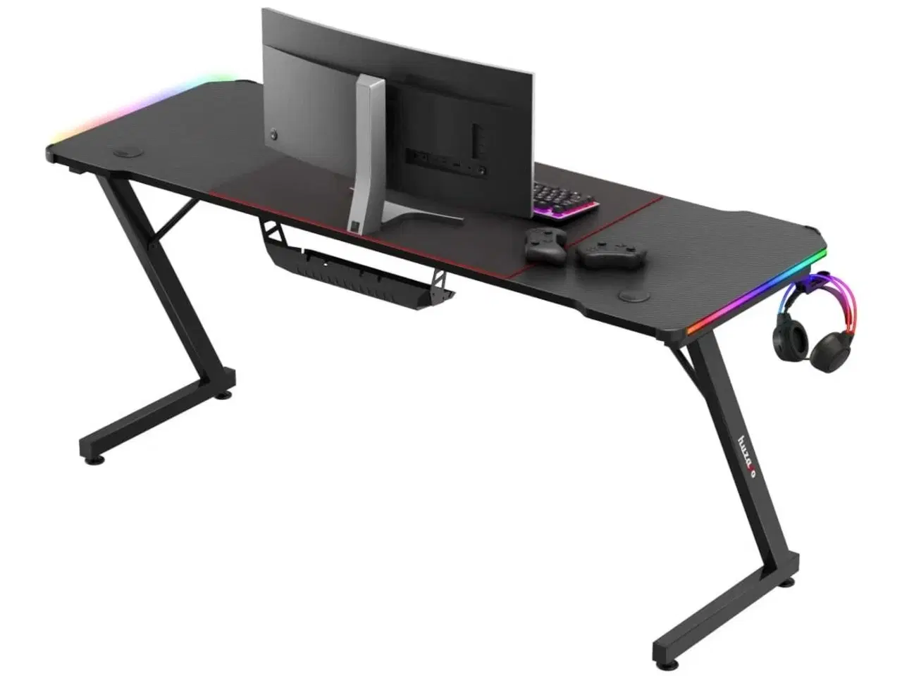 Billede 8 - Gaming bord Huzaro Hero 4.8 RGB – sort, 160×60 cm