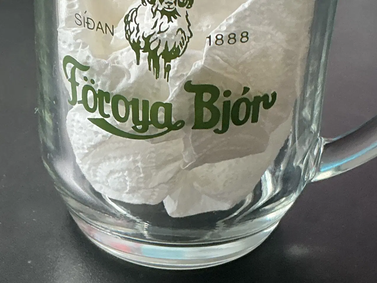 Billede 1 - Vintage Föroya Bjór ølglas 100 kr. 