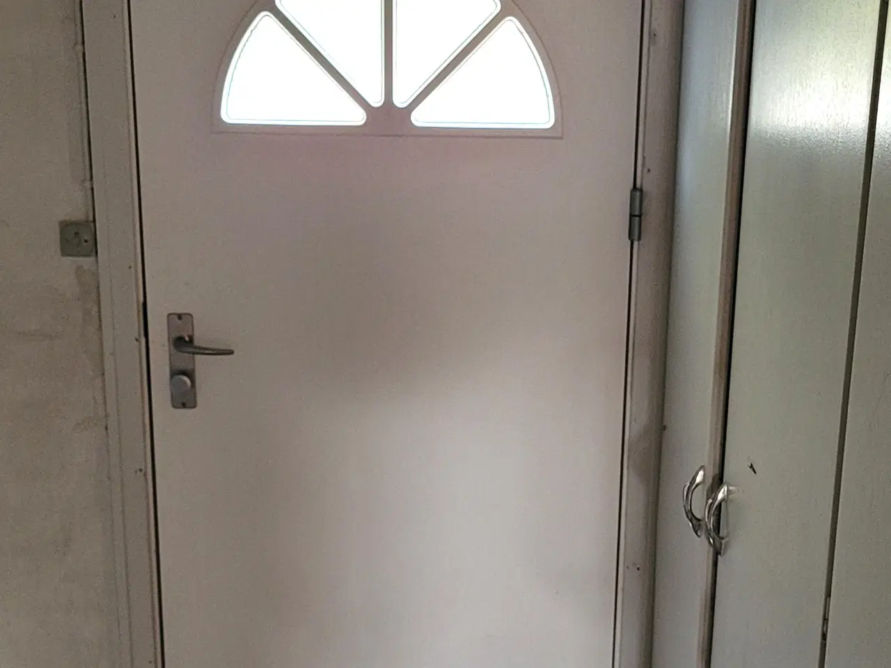 Billede 3 - Hoveddør med kattelem og 2 glaspartier foroven. 