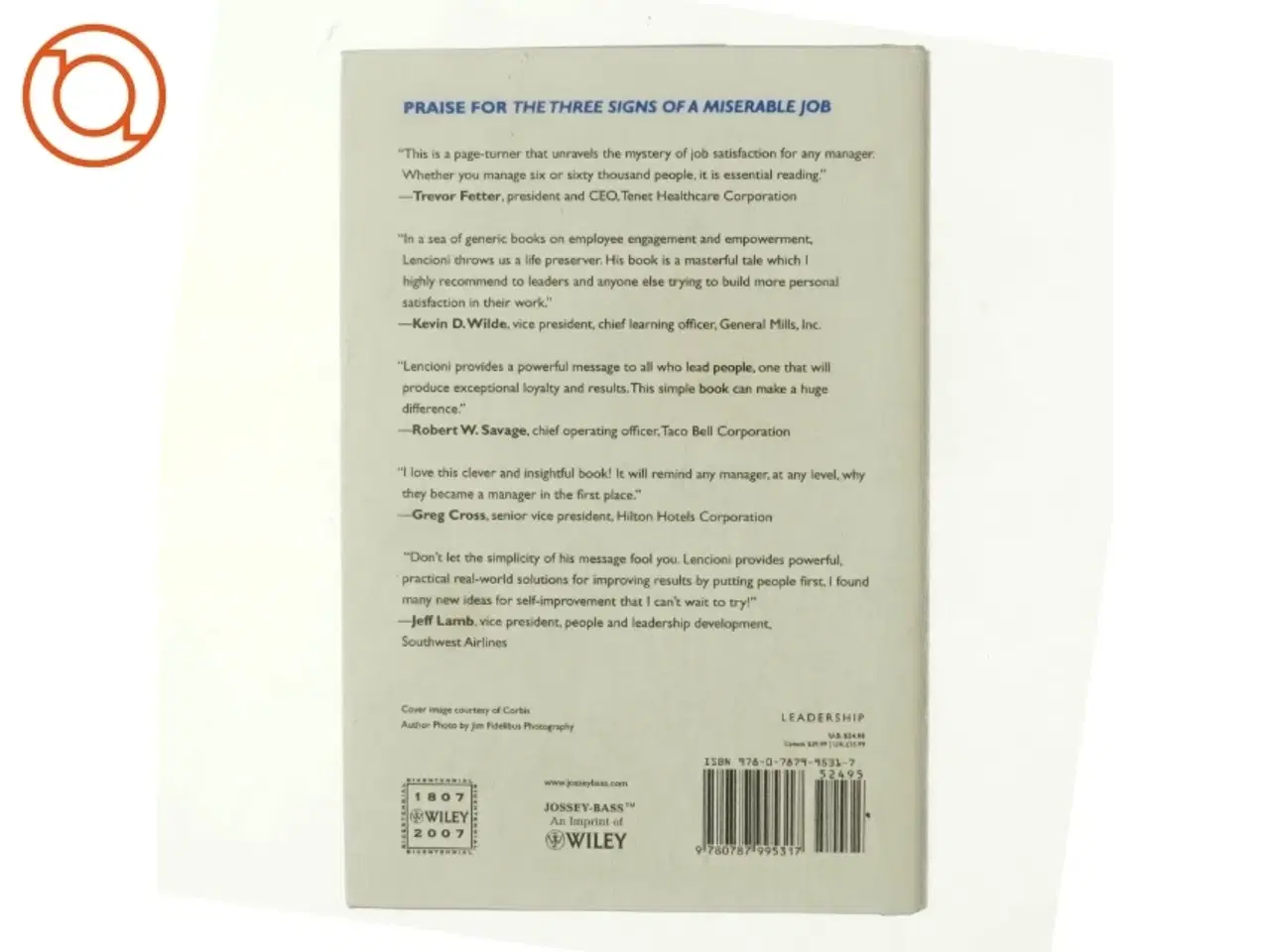 Billede 3 - The Three Signs of a Miserable Job af Patrick M. Lencioni (Bog)