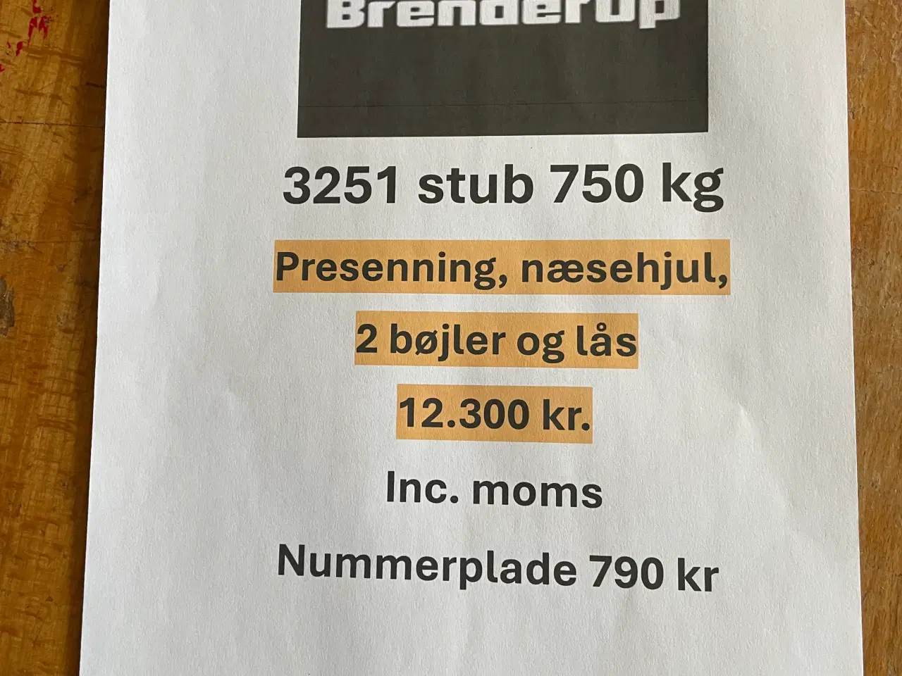 Billede 5 - Brenderup 3251 stub 750 kg