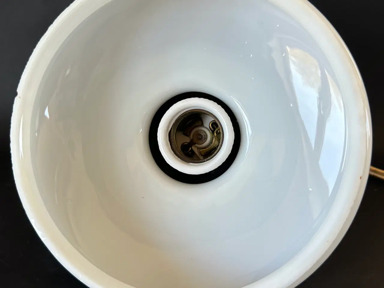 Billede 4 - Gammel pendel lampe, Messing, porcelæn lampeskærm