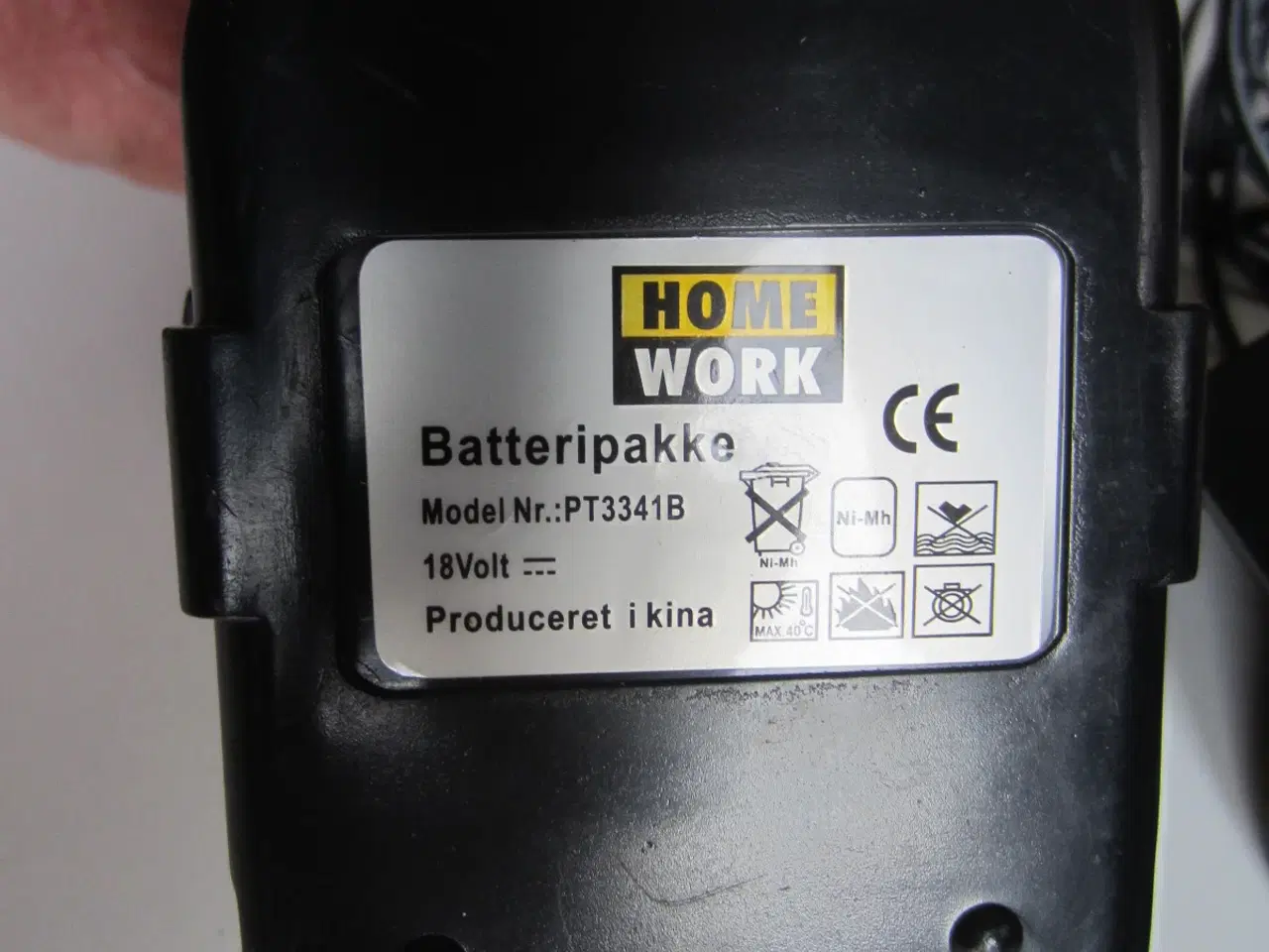 Billede 3 - HOME WORK 18V Ni-MH batteri PT3341B med oplader