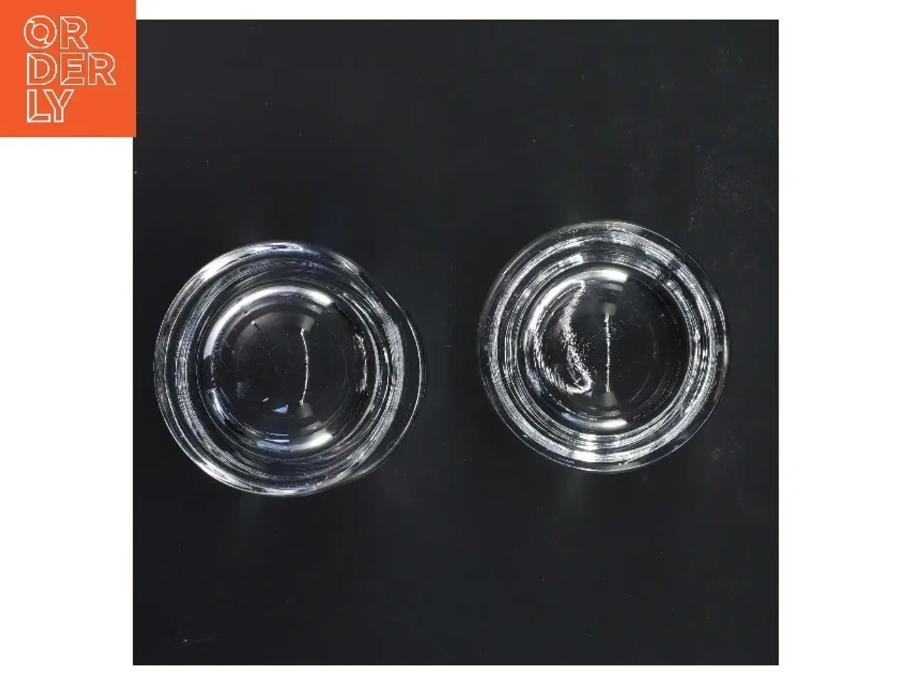 Billede 2 - Glas lysestager fra Royal Copenhagen (str. 2 stk Ø 9 cm længde 9,5 cm)