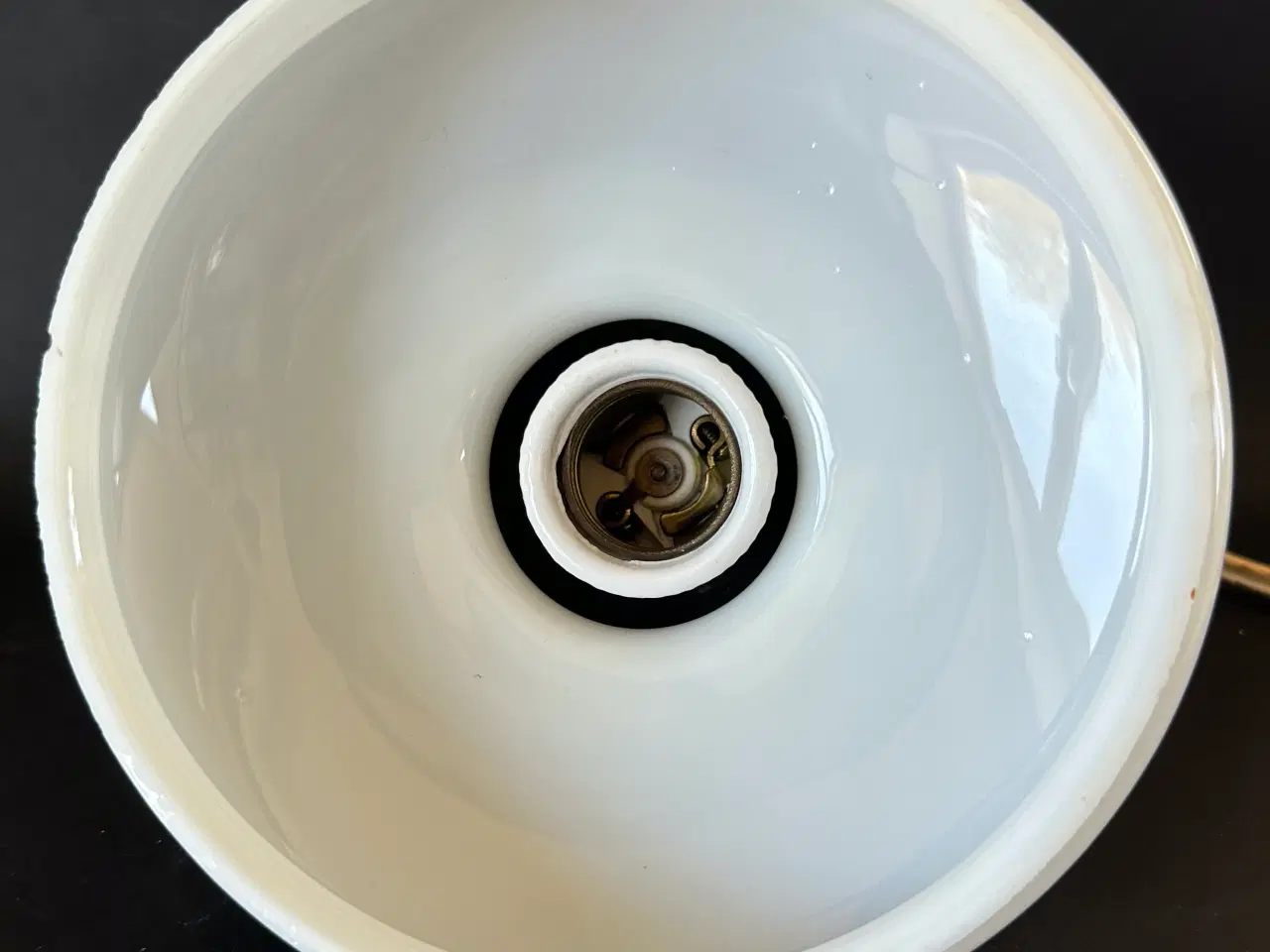 Billede 2 - Gammel pendel lampe, Messing, porcelæn lampeskærm