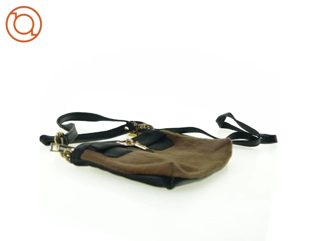 Billede 3 - Vintage Retro Skuldertaske I pels og læder (str. 23 x 14 cm)