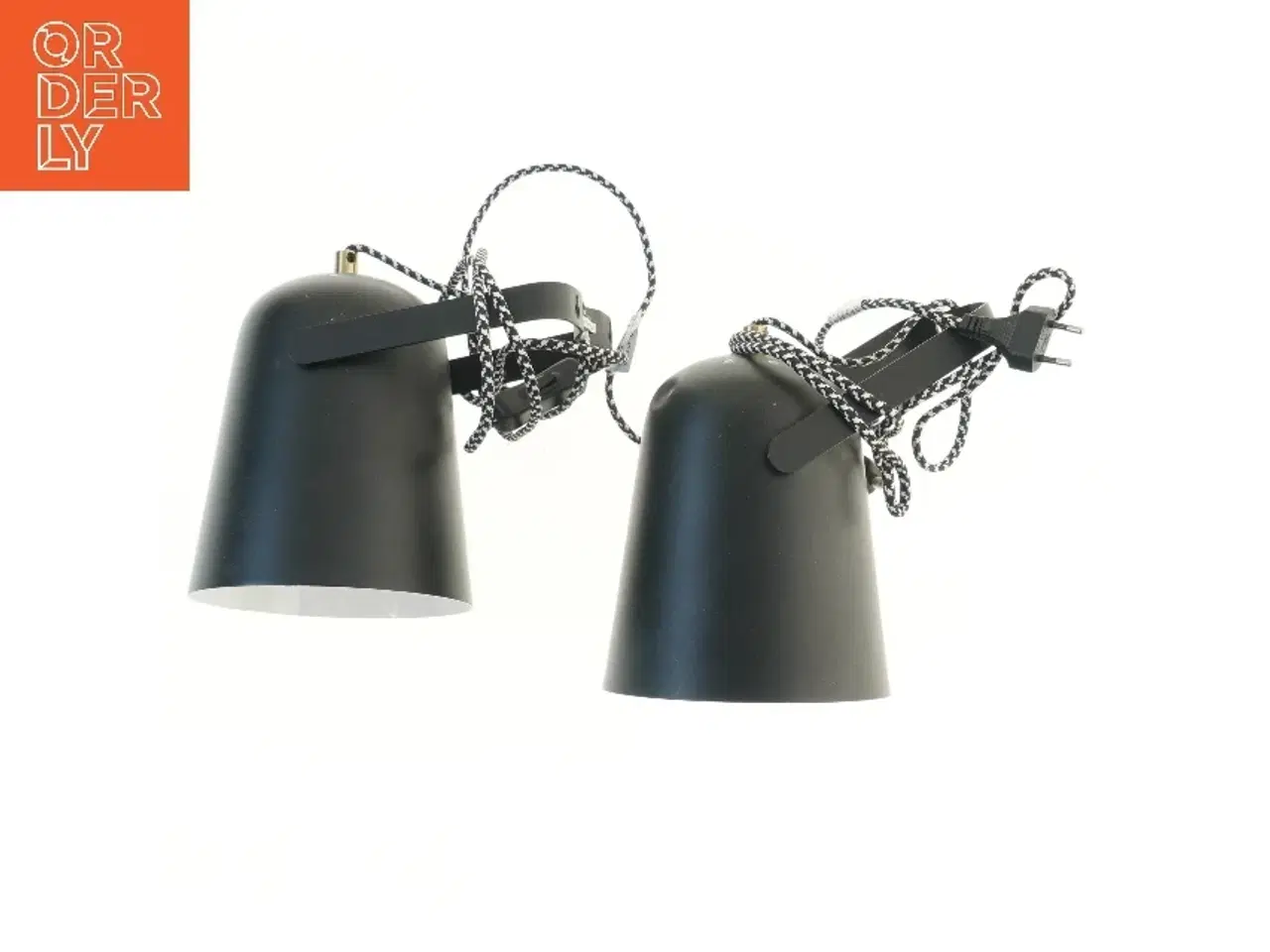 Billede 1 - Sort pendel lamper (str. 2 stk 21 cm)