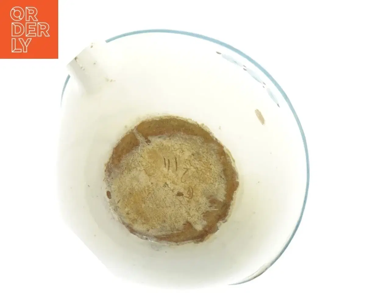 Billede 5 - Lille keramik sovsekande fra Knabstrup (str. 20 x 7 cm. 14 cm i diameter)