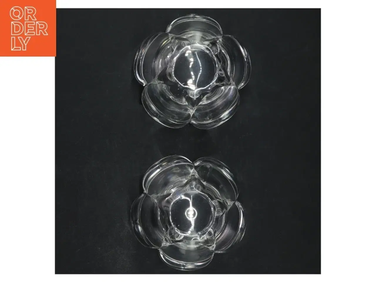 Billede 2 - Gennemsigtig glas lysestage (str. H. 7 cm. ø. 9 cm)