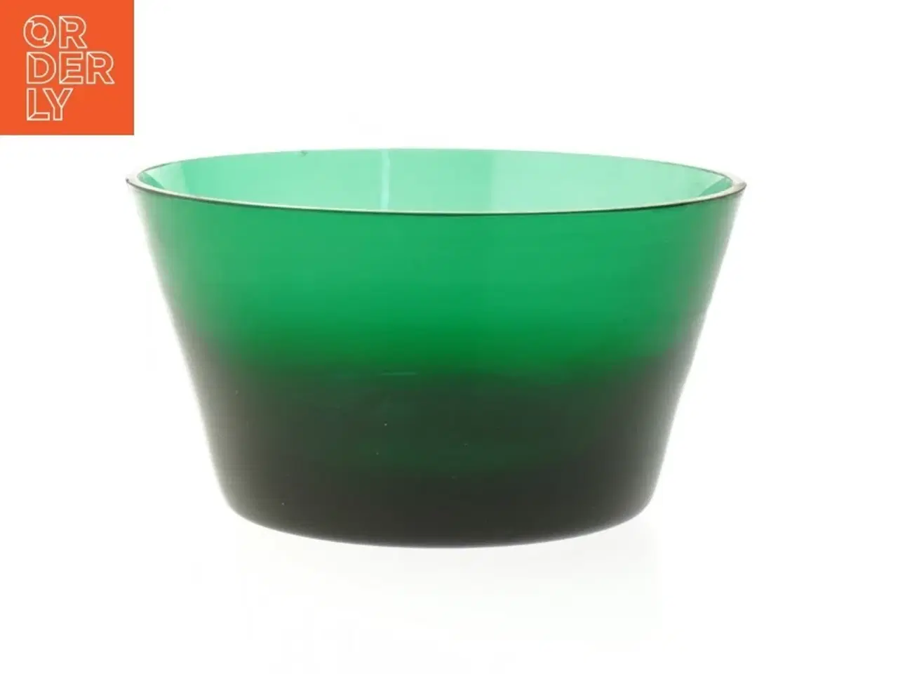 Billede 1 - Grøn skål (str. Ø. 13 cm. længde. 7,5 cm)