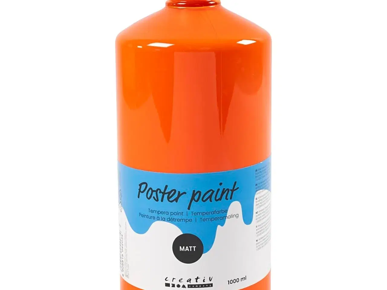 Billede 1 - Mat Temperamaling Orange 1000 ml - Kvalitet til Kunst