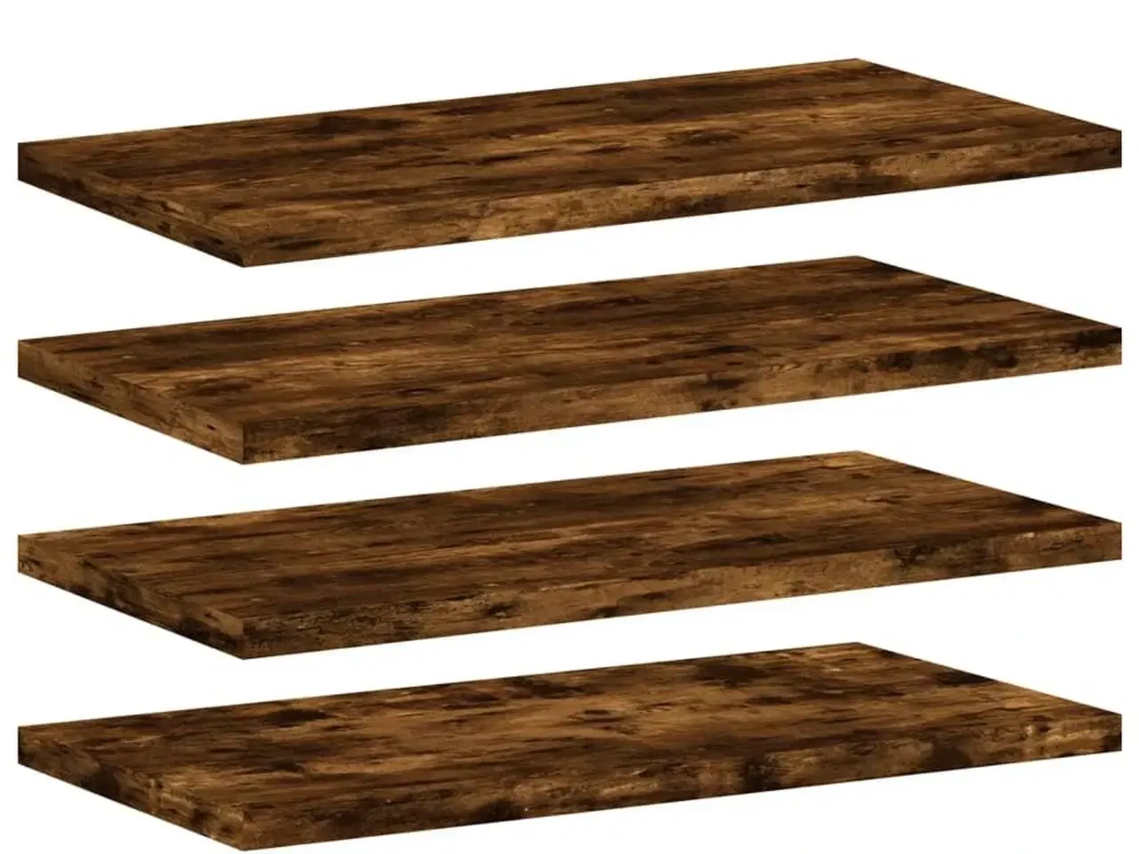 Billede 2 - Væghylder 4 stk. 40x20x1,5 cm konstrueret træ røget egetræ