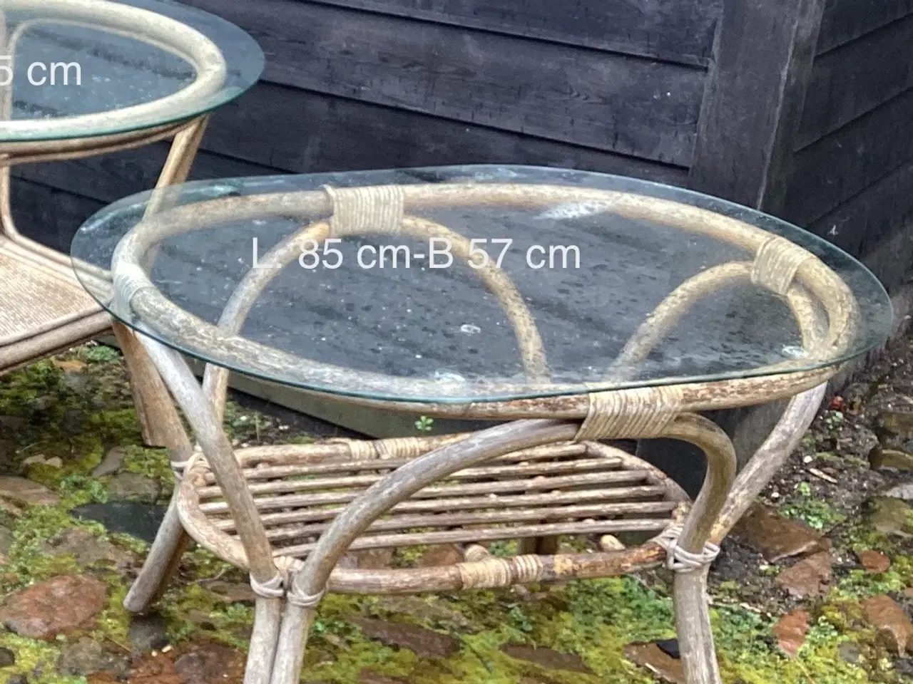 Billede 1 - Bambus ovalt bord vintage
