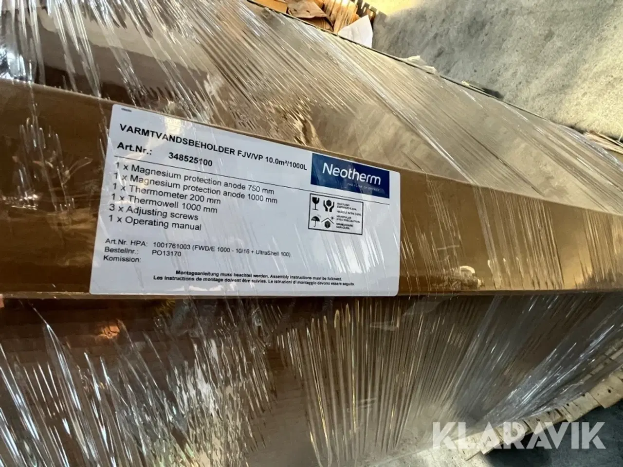 Billede 6 - Varmtvandsbeholder Neotherm FJV/VP 10m2/1000L INKL. ISOL.