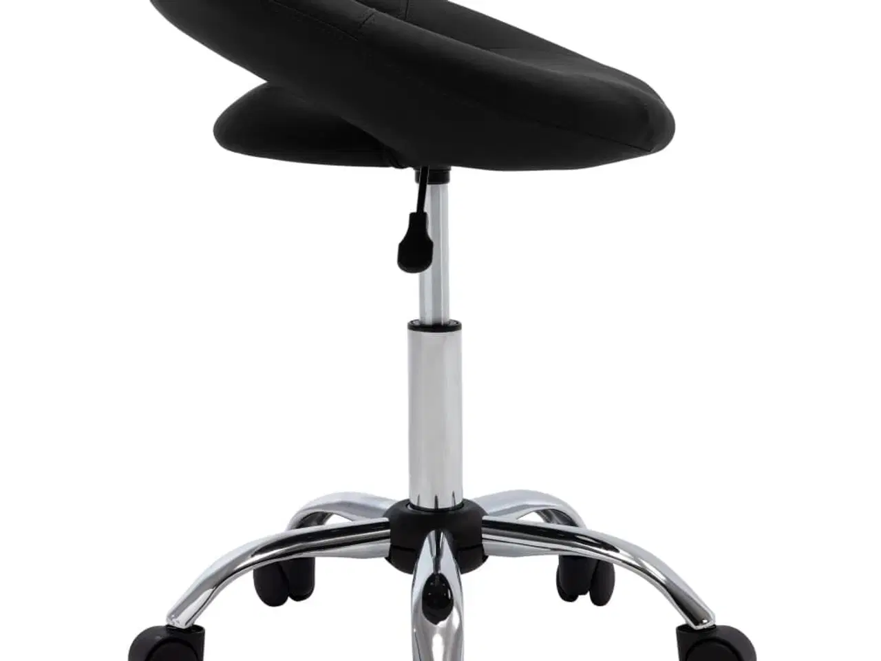Billede 3 - Arbejdsstol med hjul kunstlæder sort