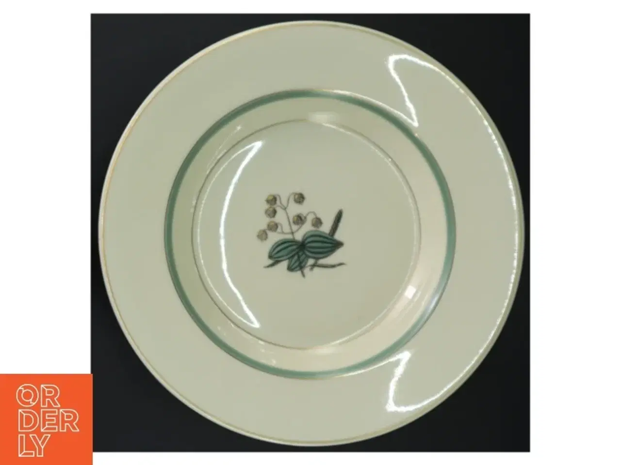 Billede 2 - Grøn Melodi Tallerkener med blomstermotiv fra Royal Copenhagen (str. Ø. 24,5 cm)