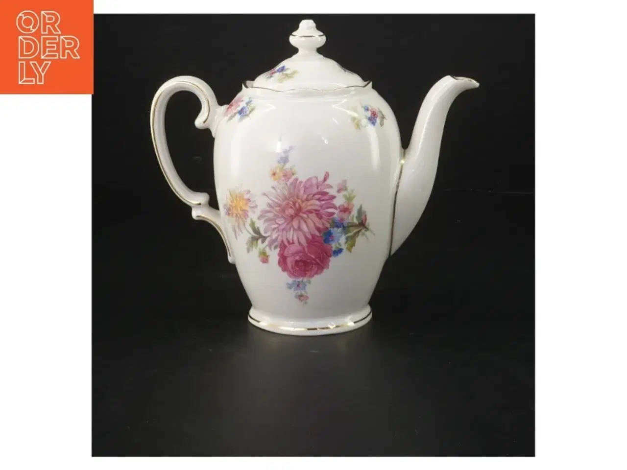 Billede 2 - Porcelæns tekande med blomster motiv fra KPM (str. 14 cm)
