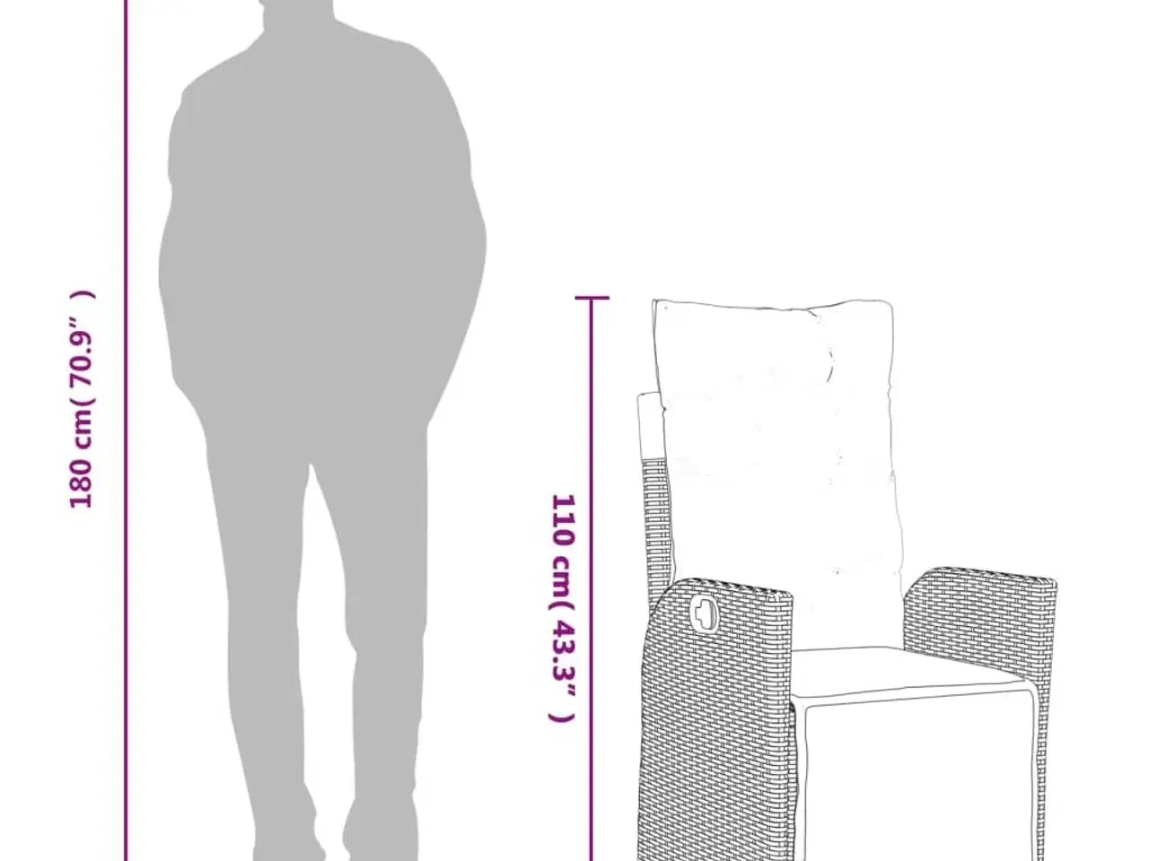 Billede 12 - Havestole 2 stk. med lænefunktion og fodstøtte polyrattan sort