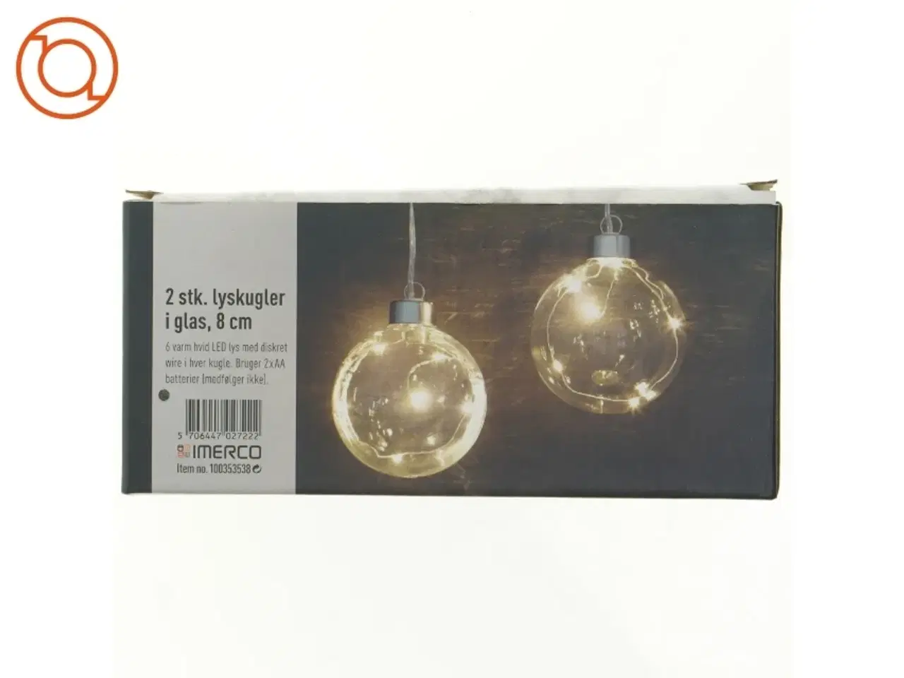 Billede 5 - Lyskugler i glas fra IMERCO (str. 8 cm)