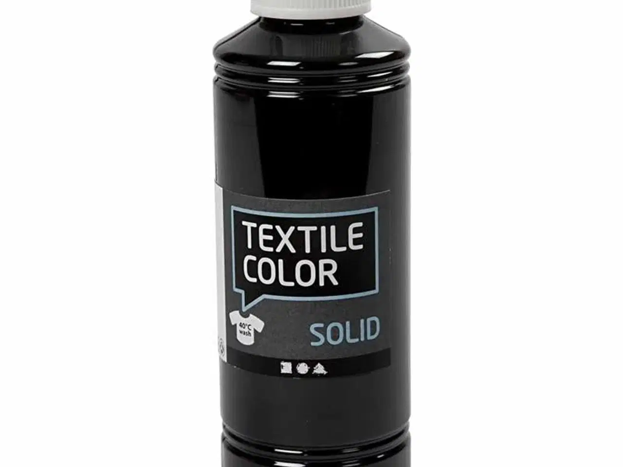 Billede 1 - Textile Solid Sort Tekstilmaling 250ml - Dækkende Farve