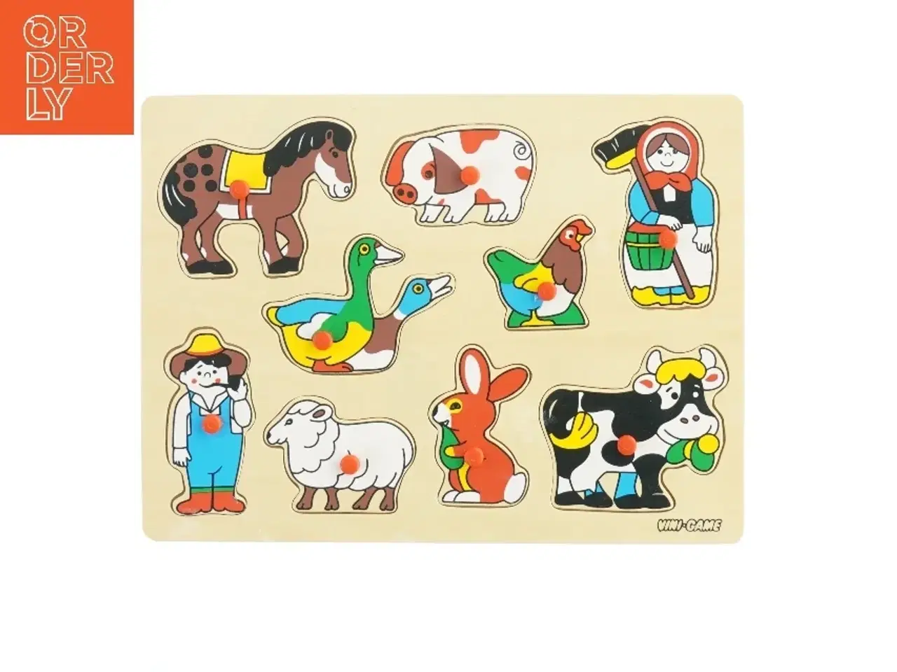 Billede 1 - Bondegårdsdyr knoppuslespil fra Vini-game (str. 30x22,5 cm)