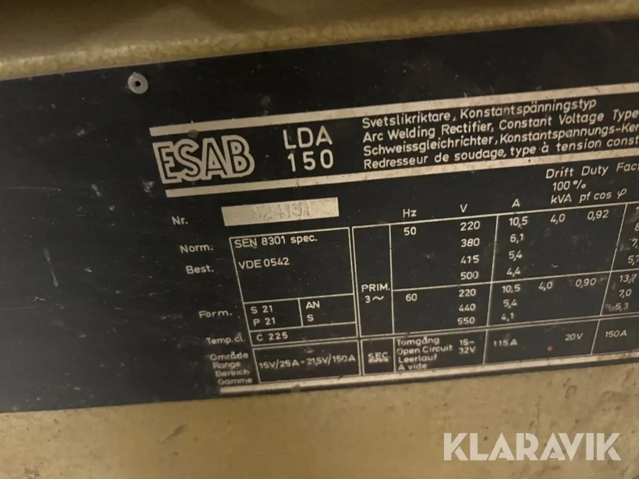 Billede 3 - Svejsemaskine Esab LDA 150