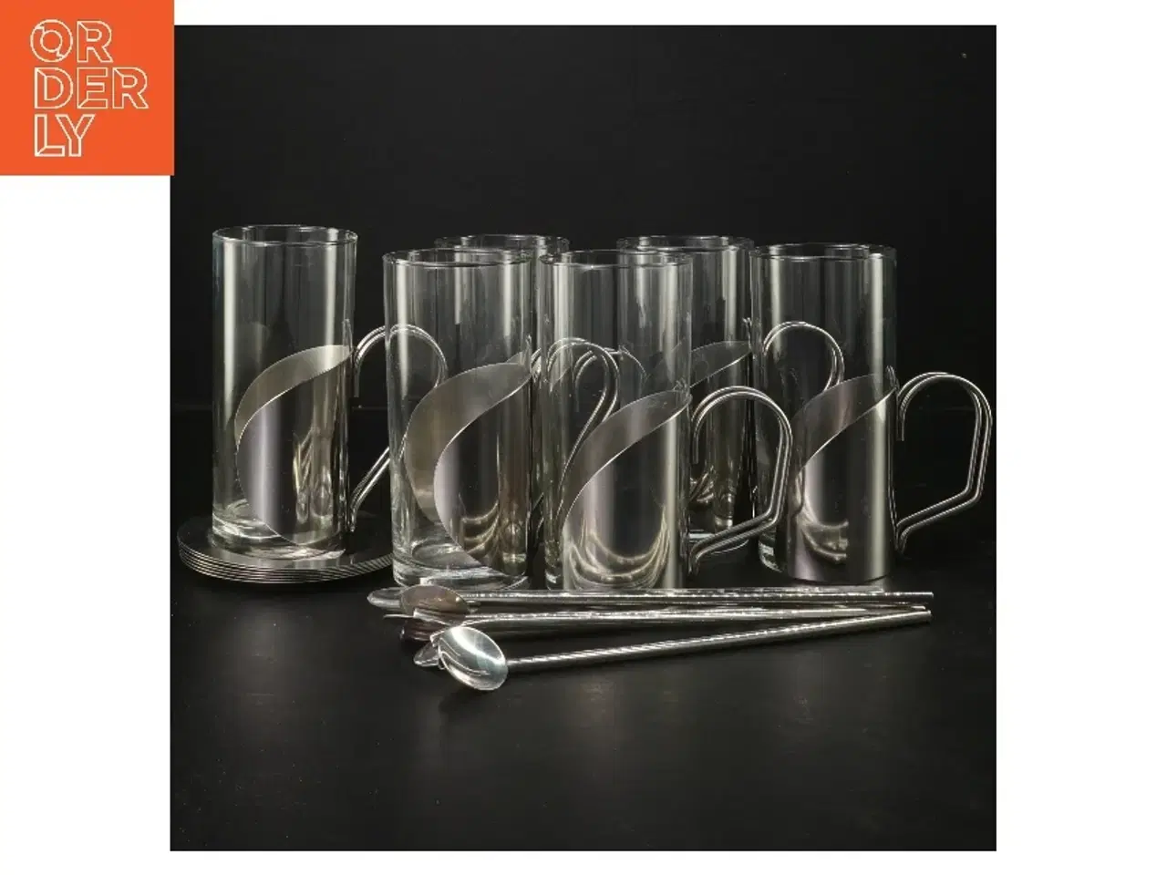 Billede 1 - Sæt med 6 irish coffee/gløgg kopper med skeer (str. 6 styk, 13,5 cm)