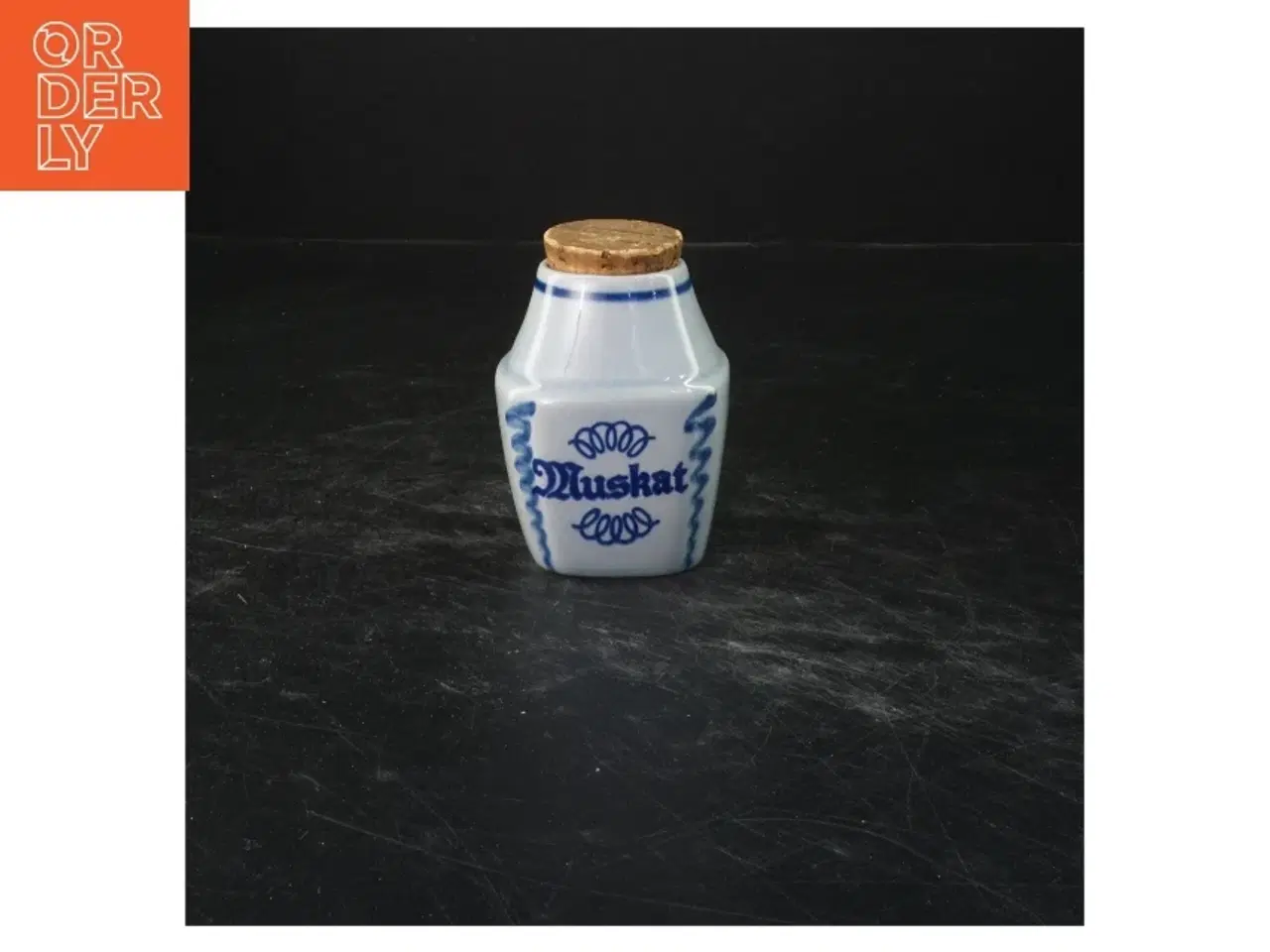 Billede 1 - Søholm Muskat krydderikrukke med korklåg (str. 9,5x6 cm)