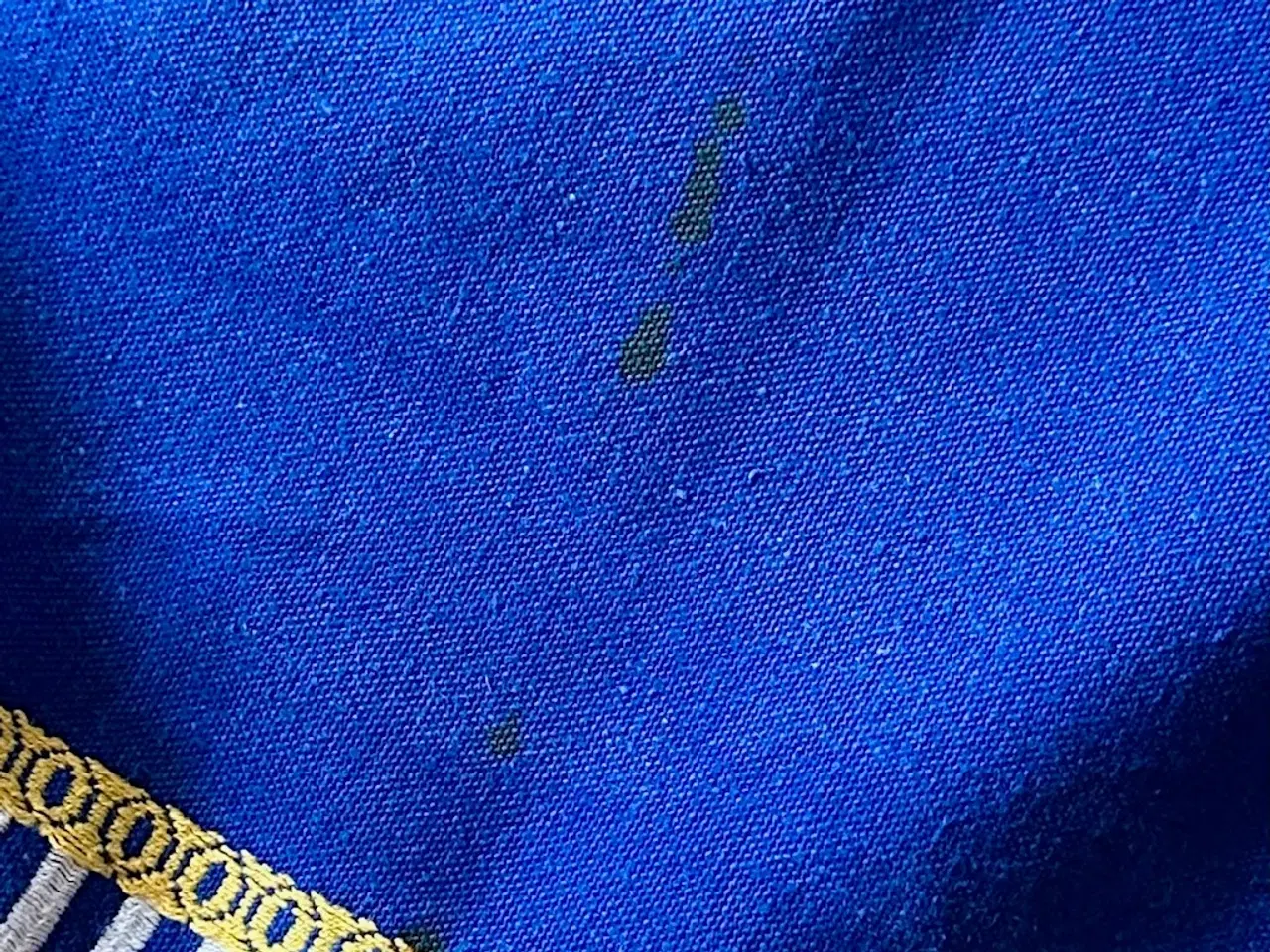 Billede 7 - Blå juledug m vævning, 130 x 117 cm