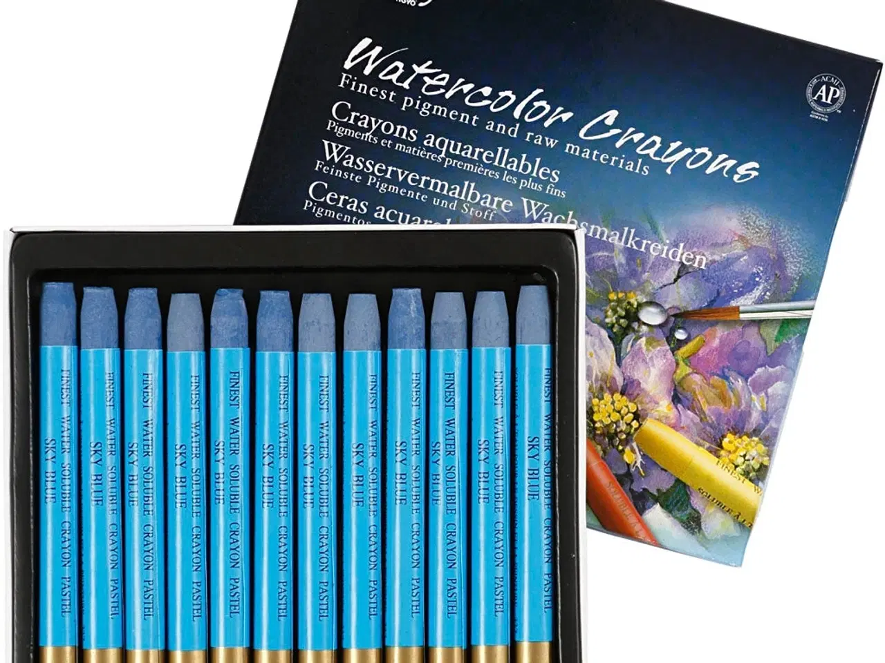 Billede 1 - Gallery Akvarel Himmelblå 12 stk. - 9,3 cm, 8 mm