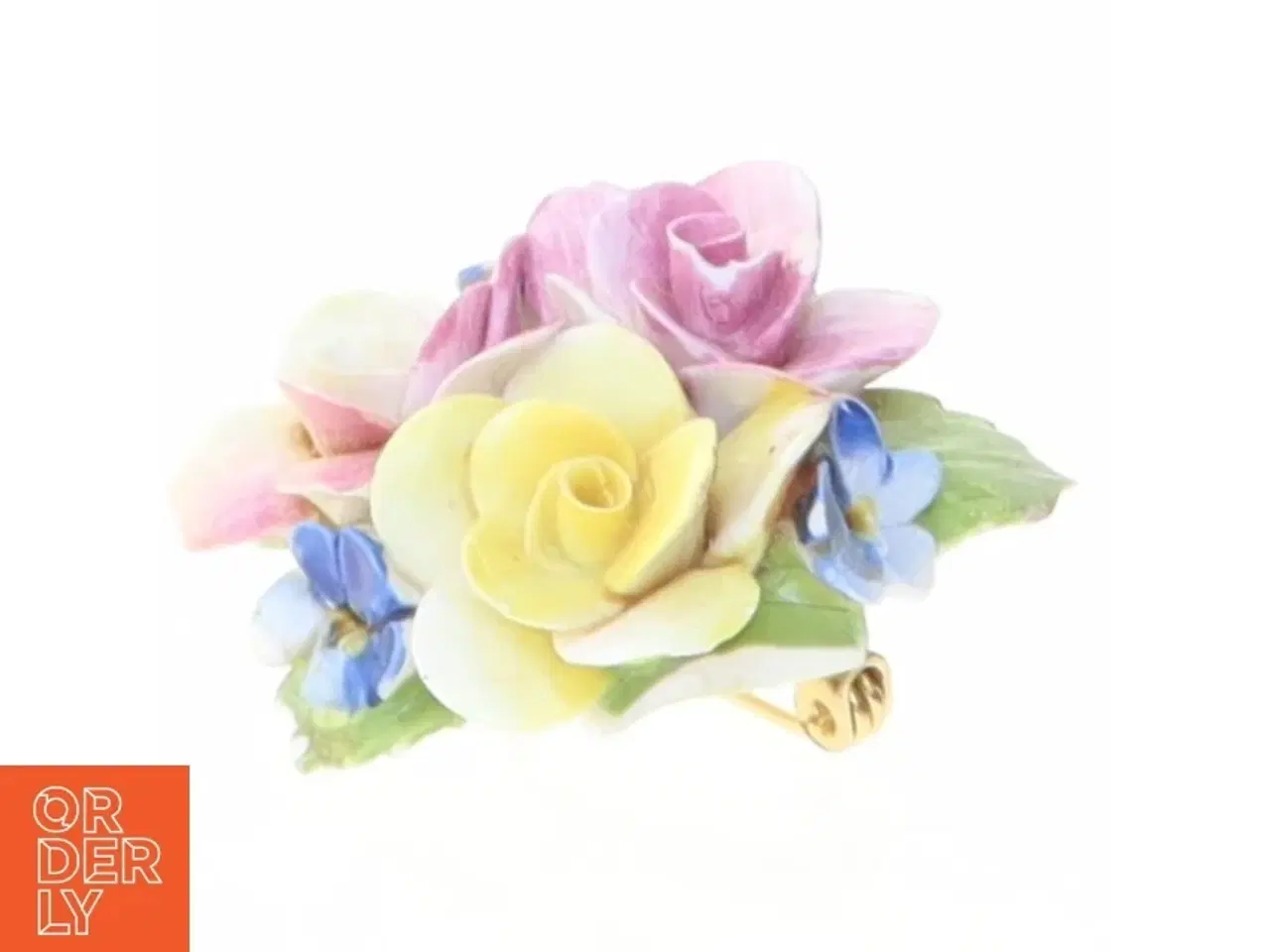 Billede 4 - Broche med blomstermotiv (str. 4 cm)