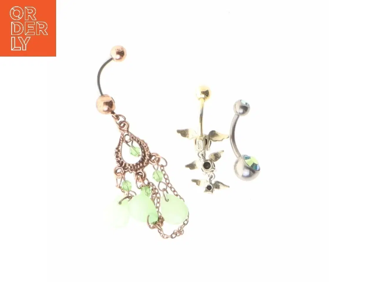 Billede 2 - Navlepiercinger med vedhæng (str. 6,5 og 2,5 og 2 cm)