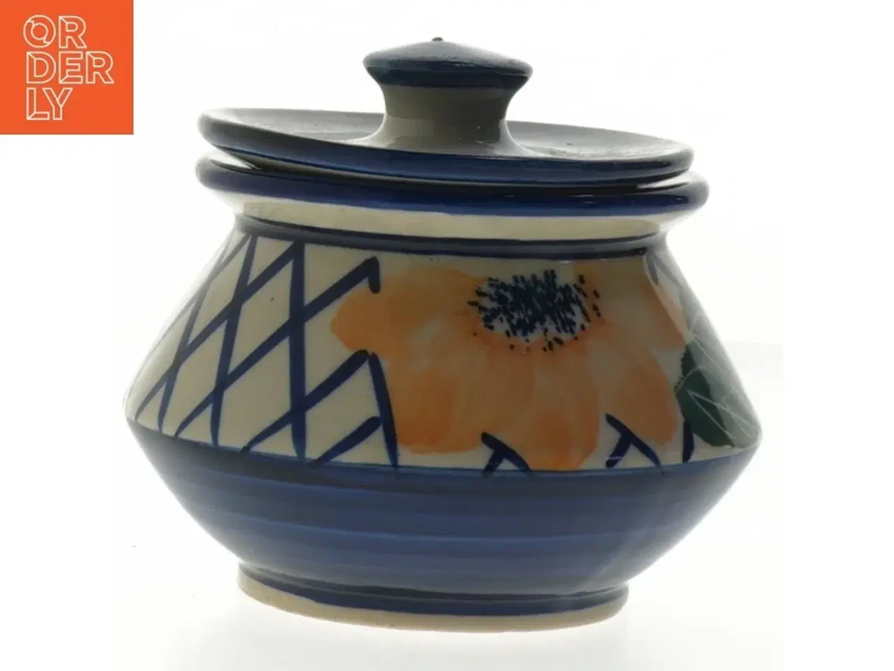 Billede 2 - Keramik krukke med låg (str. 10x12,5 cm)