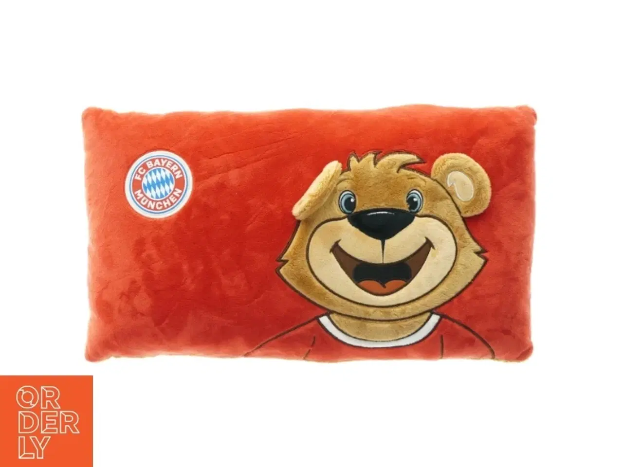 Billede 1 - FC Bayern pude med logo og maskot bjørnen Berni fra Fc Bayern München Fodbold klub (str. 45 x. 25 cm)