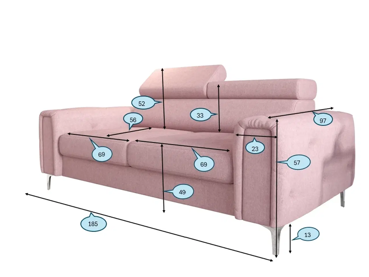 Billede 3 - ORIONIS II 2-personers SOFA 185 CM